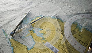 Nautical Chart close up.