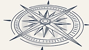 Nautical Compass Rose Navigation Direction Exploration, vector design Generative AI