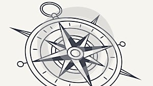 Nautical Compass Rose Vintage Navigation Exploration Icon, vector design Generative AI