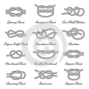 Nautical decorative rope knots, set with names