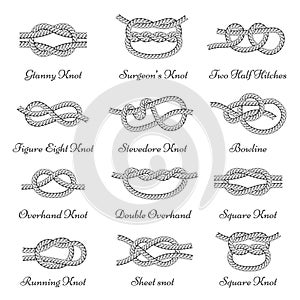 Nautical decorative rope knots, set with names photo