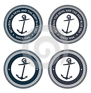 Nautical emblem with anchor