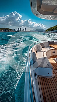 Nautical holiday Rich blue waters, yacht sailing for a luxurious vacation