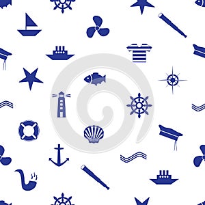 Nautical icon seamless pattern eps10