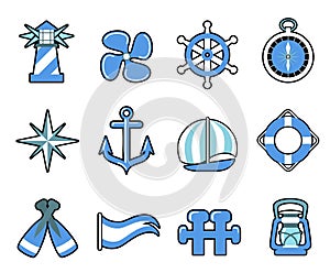 Nautical icon set