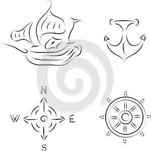 Nautical icon set