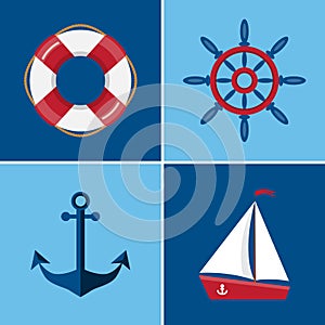 Nautical icons set