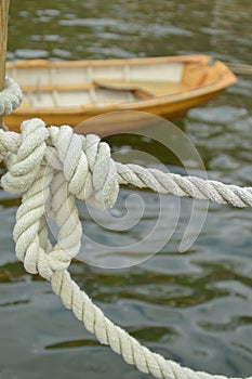 Nautical Knot and Brown Boat