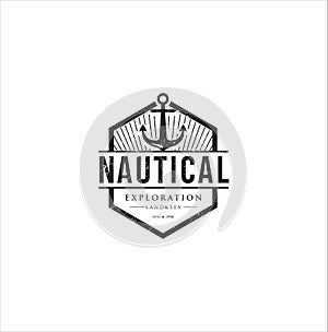 Nautical Logo Badges And Labels Royalty Free Cliparts, Vectors, And Stock Illustration . Vintage marine Nautical Logo rope Hipster