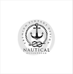 Nautical Logo Badges And Labels Royalty Free Cliparts, Vectors, And Stock Illustration . Vintage marine Nautical Logo rope Hipster