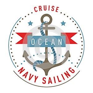 Nautical logo, emblem, label template