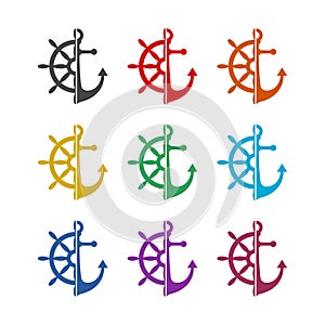 Nautical Logo icon, color set