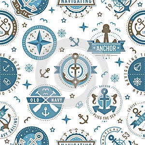 Nautical logo template pattern