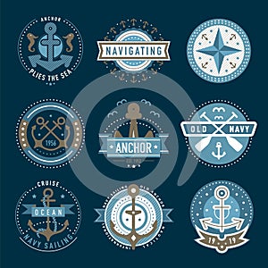 Nautical logo template set