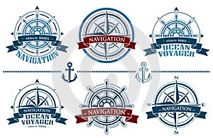 Nautical logos set