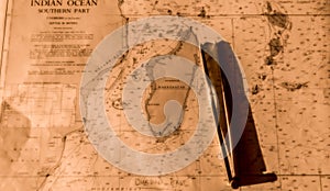 Nautical map of Indian Ocean