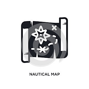 nautical map isolated icon. simple element illustration from nautical concept icons. nautical map editable logo sign symbol design