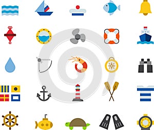 Nautical and marine icon set