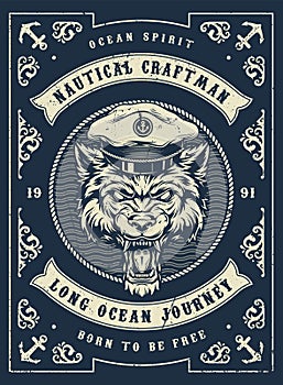 Nautical and marine vintage template