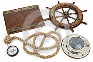 Nautical Objects Rope, Compass, Steering Wheel, Signboard, Porthole Ã¢â¬' Maritime Accessories
