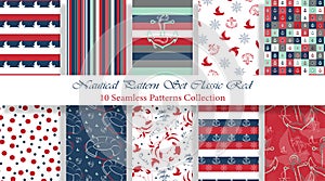 Nautical Pattern Set Classic Red