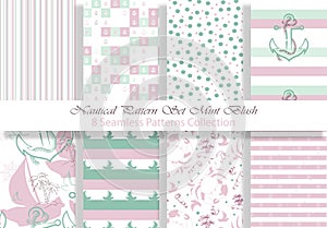 Nautical Pattern Set Mint Blush