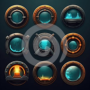 nautical porthole window game ai generated