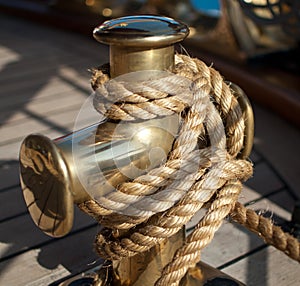 Nautical rope on the cleat