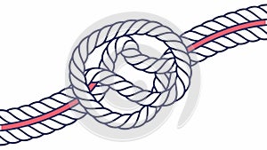 Nautical Rope Knot Loop Illustration, vector design Generative AI