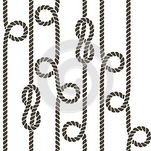 Nautical rope and knot seamless vector pattern