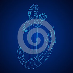 Nautical sea ship anchor vector