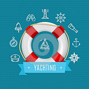 Nautical Sea Yachting Concept. Vector