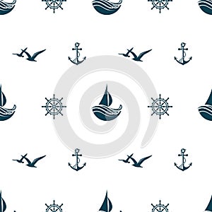 Nautical seamless pattern