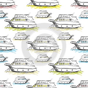 Nautical seamless pattern