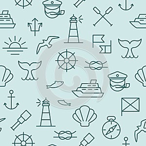 Nautical seamless pattern photo
