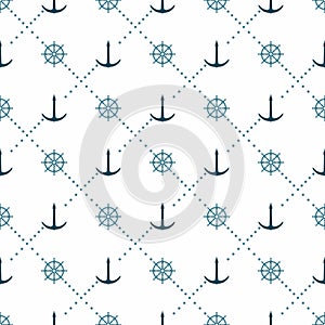 Nautical seamless pattern. Nautical silhouette illustrations