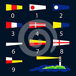 Nautical signal flags - numbers