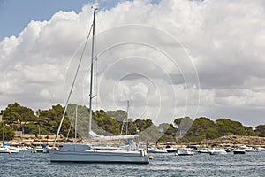 Nautical sport port in Mallorca. Colonia Sant Jordi. Balearic islands