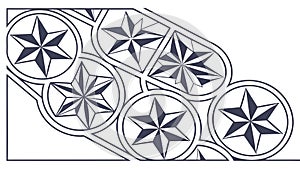 Nautical Star Compass Rose Geometric Pattern, vector design Generative AI