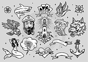 Nautical tattoos vintage collection