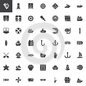 Nautical vector icons set