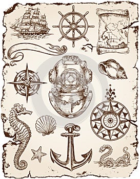 Nautical Vector Illustration Set