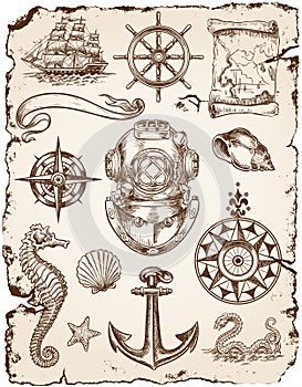 Nautical Vector Illustration Set photo