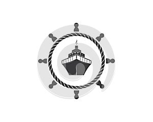 nautical vector logo icon of maritime illustration