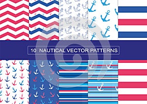 10 NAUTICAL VECTOR PATTERNS