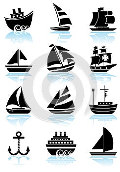 Nautical web buttons - black and white