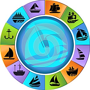 Nautical web buttons - wheel