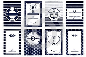 Nautical wedding invitation card templates