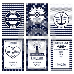 Nautical wedding invitation photo