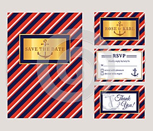 Nautical wedding invitations.